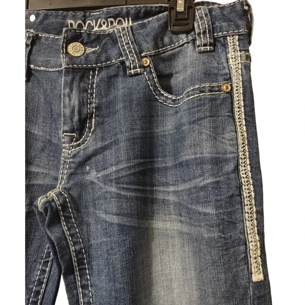 Bootcut Jeans Rock and‎ Roll Cowgirl 27x32 Western Y2K Cowgirl WD-5611 Denim Low